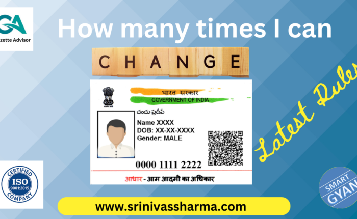 How many times I can change aadhar card